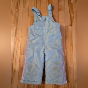 OshKosh B'gosh Light Blue Overalls with Pink Stripes Kids Size 12 Months